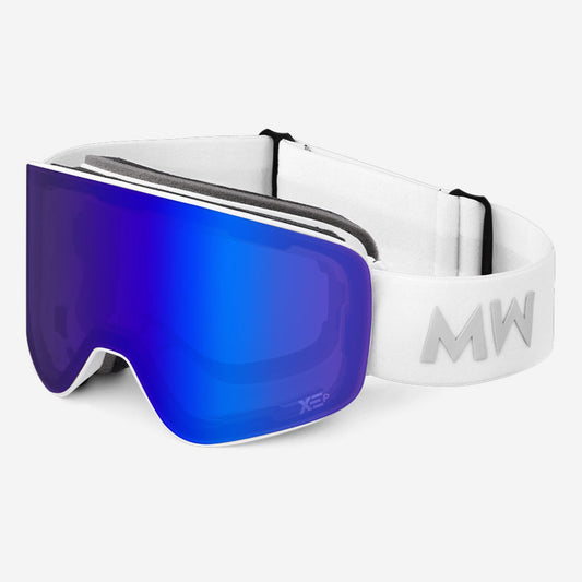 Snow and Ski Goggles quality blue lens. white | MessyWeekend