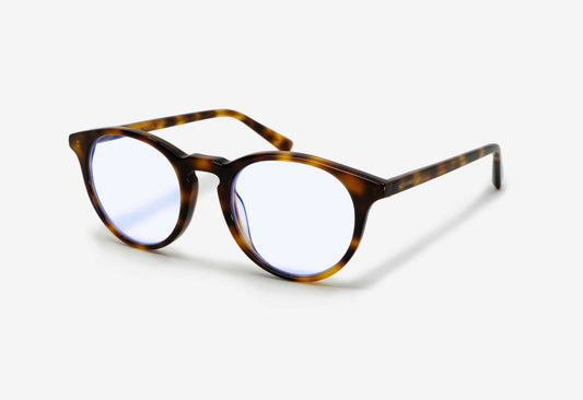 Round blue light glasses with tortoise frame | MessyWeekend